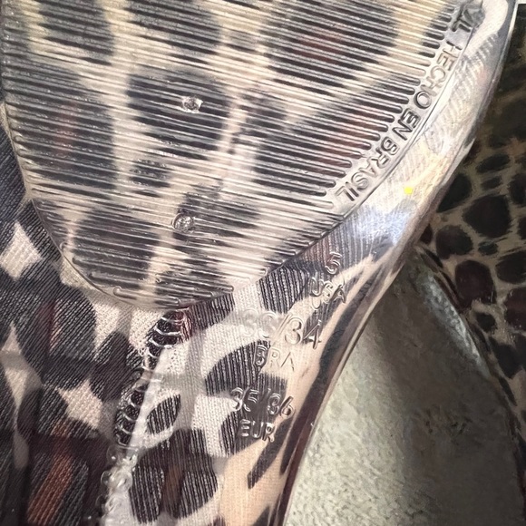 Melissa Peep Toe Jelly Ballerina Ballet Flats Leopard Animal Print Sz 5 - Picture 6 of 12